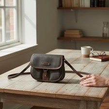 Vintage Liz Claiborne Small Brown Leather Co Shoulder Bag Crossbody Bag Estate