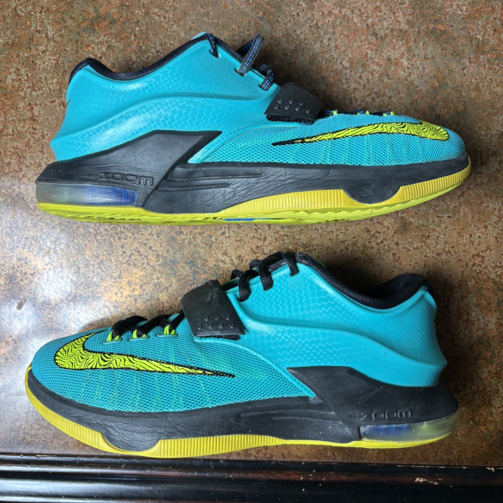 SAOLA Scarpe Nike KD 7 da uomo taglia 8 Teal Uprising basket sneakers sportive 653996 370