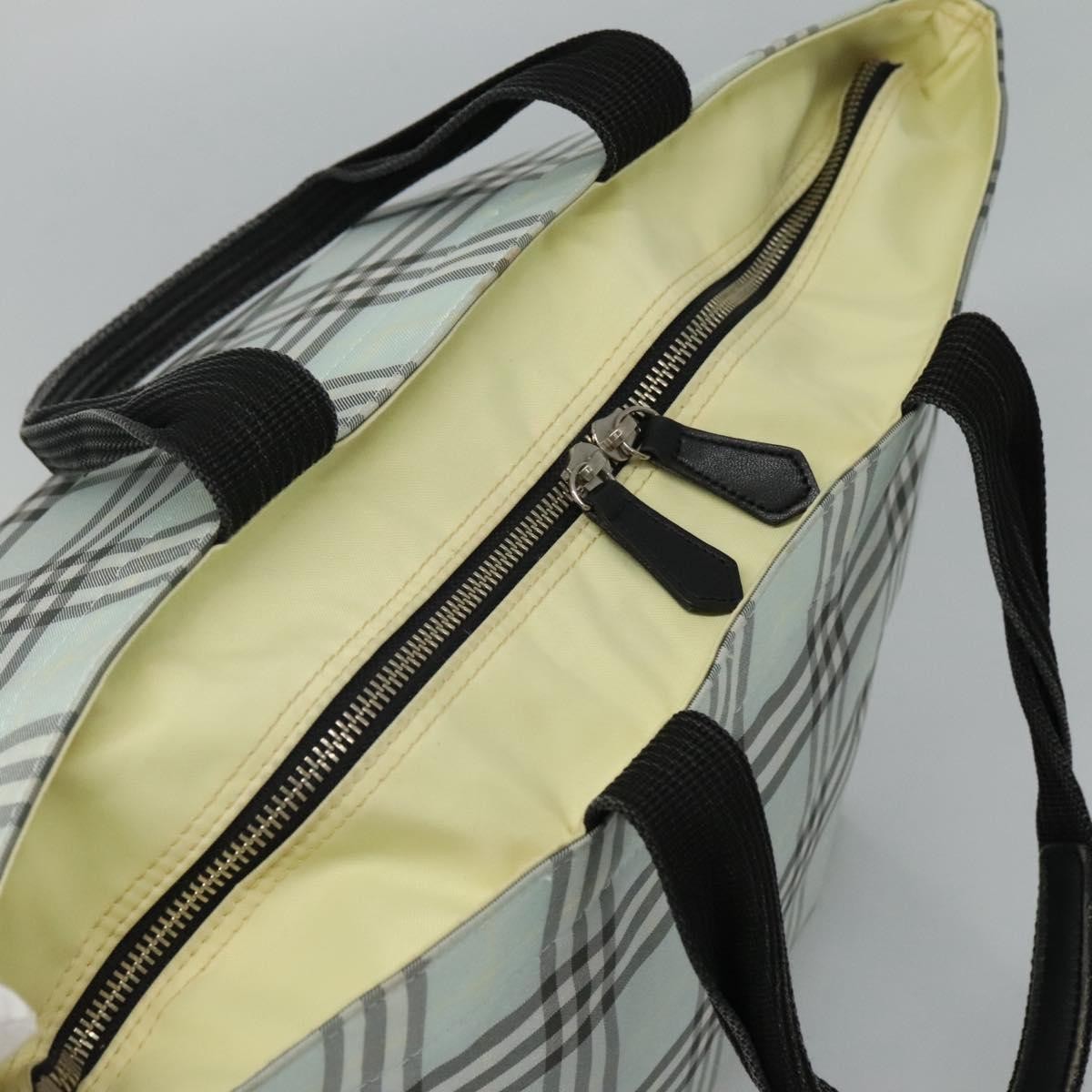 Burberrys Blue Label Nova Check Tote Bag Nylon Light Blue