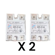 2x Solid State Relay SSR-25 AA 25A No Switching Spark Fast Switching Speed No AC
