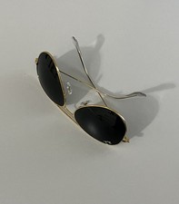 Ray-Ban RB3025 Gold Metal Sunglasses Black Lens Case Gafas Lentes de Sol Unisex