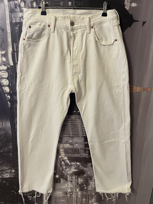Levi's 501 Cropped Button Fly Unisex Jeans W32 Paint Splash   Top Zustand