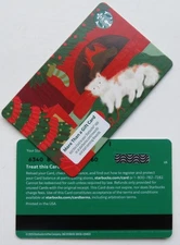 STARBUCKS CARD 'CHRISTMAS ' CAT  2025 #6340 w/ 'LINE' MARK MAGNETIC NO VALUE