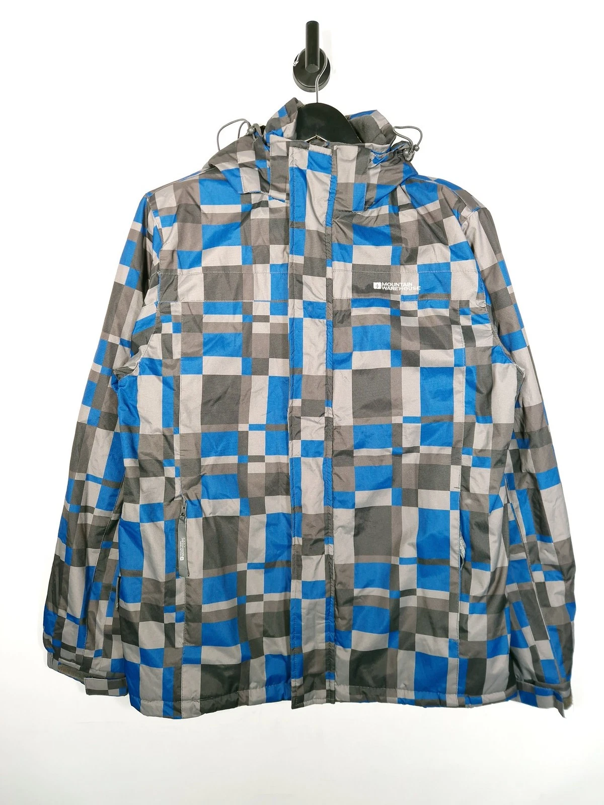 Mountain Warehouse Ski Jacket Size Medium Men's Blue Grey Fleece Lined Hooded