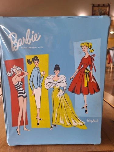 1960's vintage ken & barbie dolls, clothes & accessories + the blue storage case