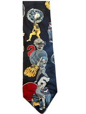 Townscaft Men's Tie 100% Polyester Made In USA with A Fun Baseball Design
