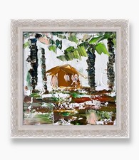 Quadro astratto Barbados Palm Cottage • Decorazione casa spiaggia regalo arte originale 6"