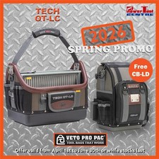Veto Pro Pac Tech OT-LC Open Top Tote Bag  Large Tool Bag With Free CB-LD