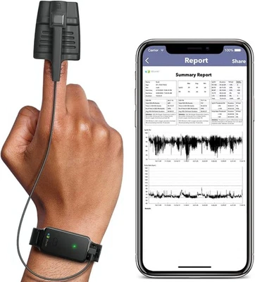 EMAY SleepO2 Wrist Pulse Oximeter with Recording Capability Sleep Report - Image 1 of 4