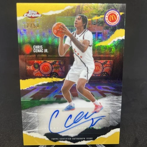2025 Topps Chrome McDonald's Winning Tags Auto Chris Cenac Jr. Gold 32/50 #WT-CC