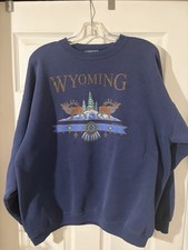 Vintage 1992 Wyoming Sweatshirt Lifestyles Sz XL Elk Nature