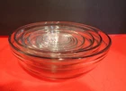 Vintage Anchor Hocking Set Of 8 Clear Glass Nesting Bowls USA