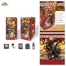 Christmas Book Nook kit 3D Wooden Puzzles for Adults Women Men