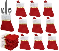 24-Pack Mini Christmas Stockings Red Felt 5x6.25-Inch Holiday Decor Ornaments