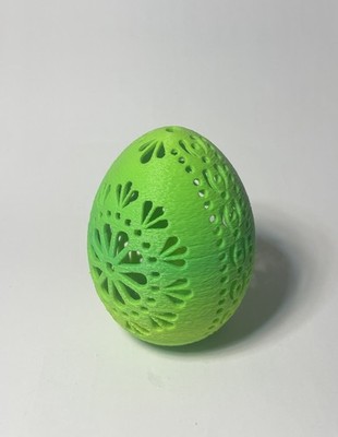 3D gedrucktes Deko Ei - Blumenmuster mit Blumenmuster - Osterdeko - mehrere Farben