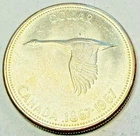 1867 1967 CANADA Flying Goose SILVER Dollar