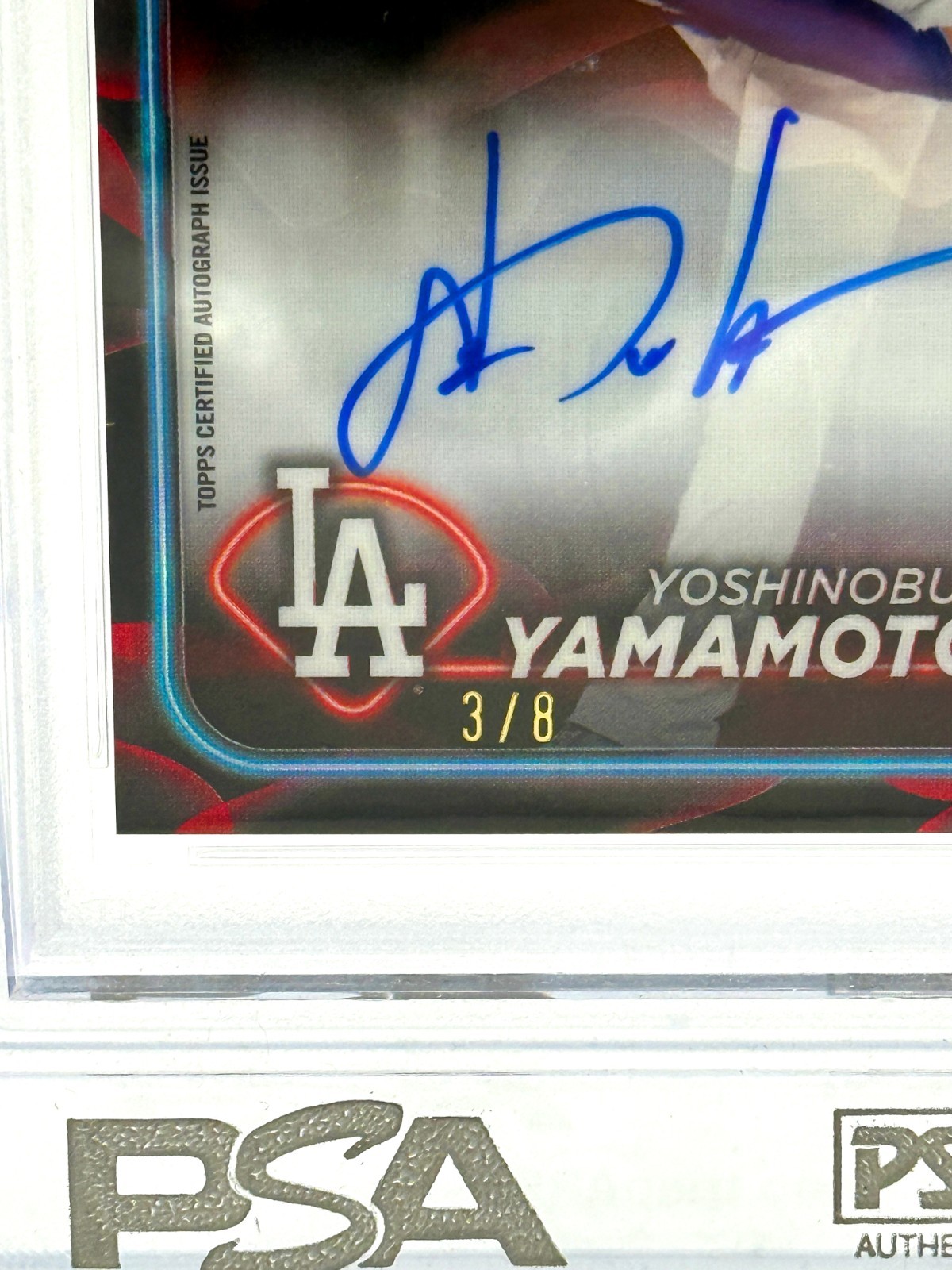 2024 Topps Chrome Yoshinobu Yamamoto ROOKIE Black Red Lava Lamp Auto /8 ebay 1/1 view 2