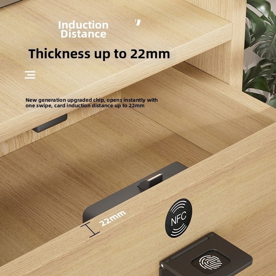 Keyless Drawer Lock Card Unlocking Stainless Steel Lock Head Home ...