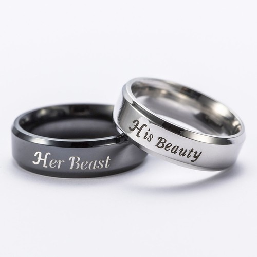 12 # Paar Ring Her King His Queen Ringe Edelstahl - Bild 2 von 11