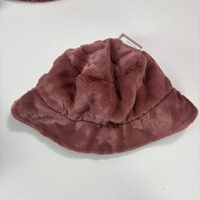 Nike Apex Faux Fur Bucket Hat Brown Swoosh Logo HF7194-218 Unisex Size Large