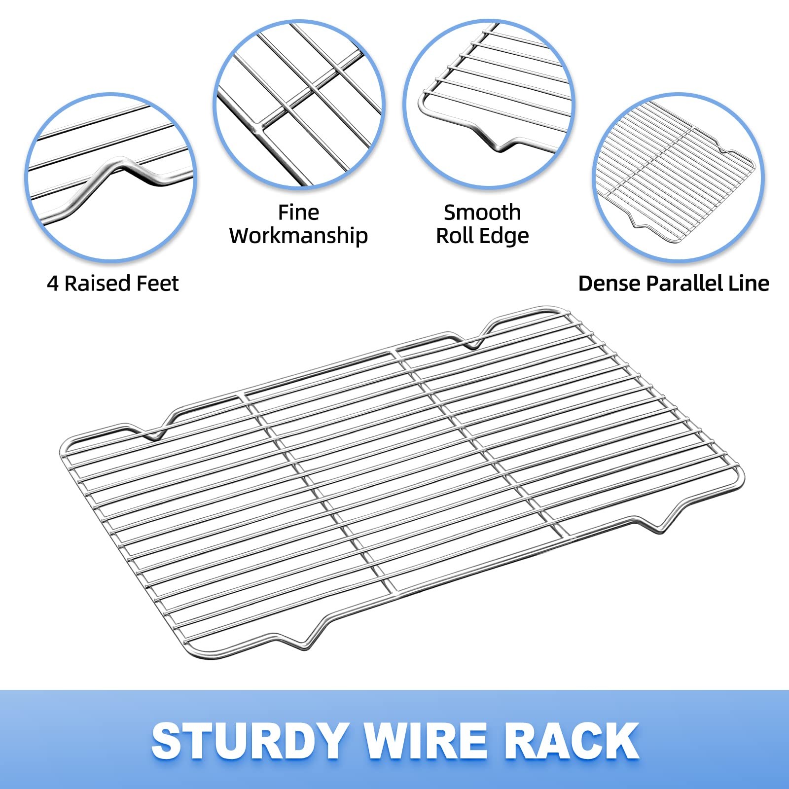 Baking Sheet with Wire Rack Set, Stainless Steel Cookie Sheet Baking Pan Toas...