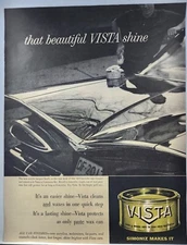1959 Simoniz Vista Wax Chevrolet Beautiful Shine Print Ad Man Cave Poster Art