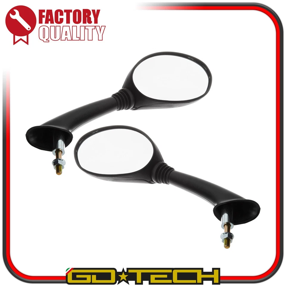 COPPIA SPECCHIETTI PIAGGIO VESPA ET2 ET4 50 125 150 SPECCHI RETROVISORI NERI - Immagine 2 di 4