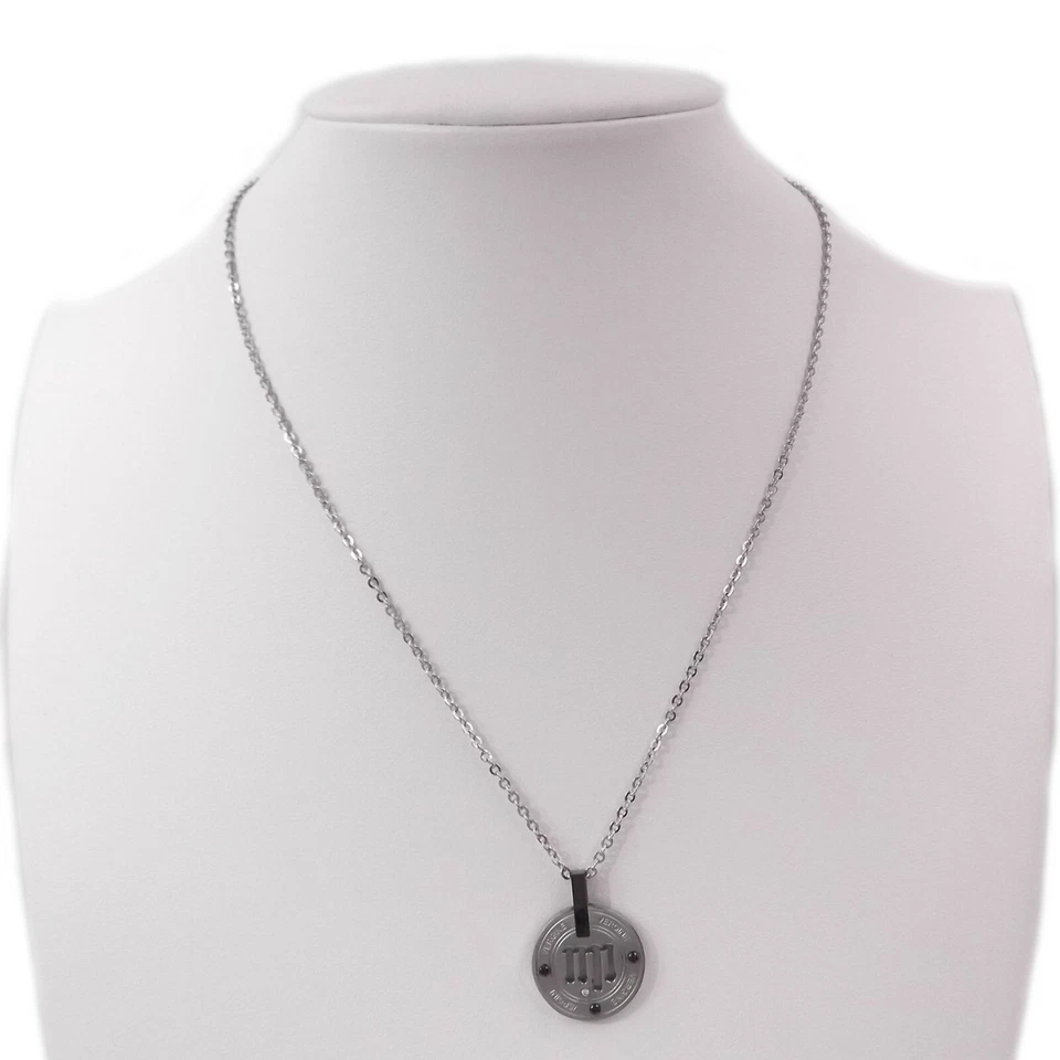 Collana uomo acciaio inox con segno zodiacale Vergine catena zodiaco da in - Immagine 4 di 4