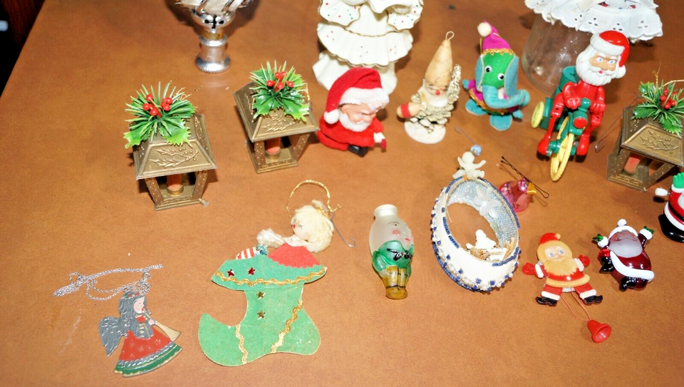 Vintage Christmas Mixed Lot of 18 pcs Tree Top Spun Glass Angel Hair