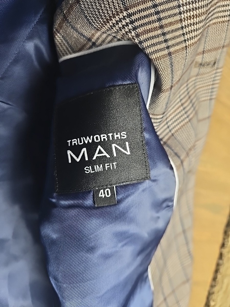 Truworths Man Slim Fit Sz 40 Blazer Sport Jacket Suit New Plaid