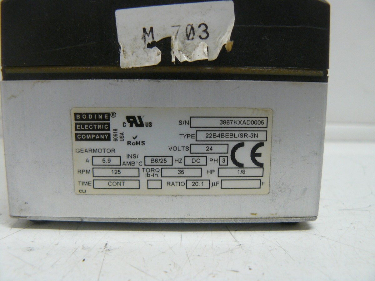 BODINE 22B4BEBL/SR-3N INTEGRAmotor BLDC RIGHT ANGLE GEAR