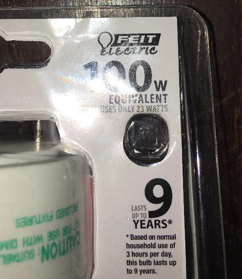 Ecobulb Softwhite Feit 100 watt Electric Energy Star 10,000 Hours Lasts 9 Years - Image 3 of 4