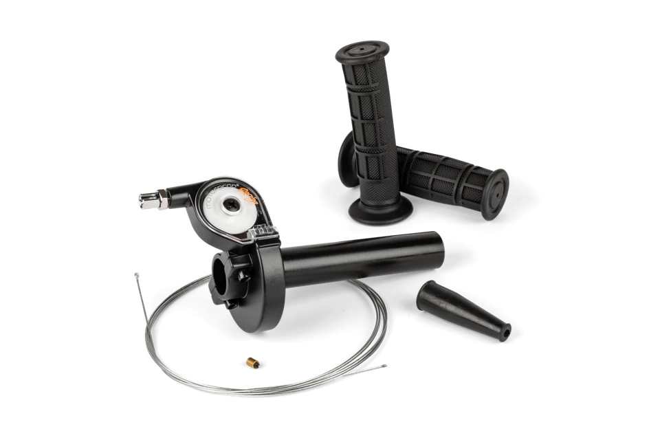 Kurzhubgasgriff mit Lenkergriffen und Gaszug universal schwarz - Bild 3 von 4