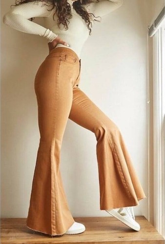 lace up back flare leg pants