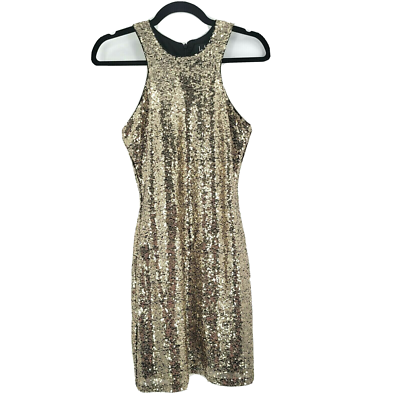 Lulus Women's M Shining Splendor Gold Sequin Bodycon Dress Cocktail Party  Club | eBay