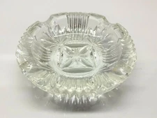 Vintage Round Clear Glass Ashtray 4" Diameter