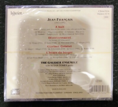 The Gaudier Ensemble – Jean Françaix, UK Hyperion – CDA67036 The Gaudier Ensemble – Jean Françaix, UK Hyperion – CDA67036