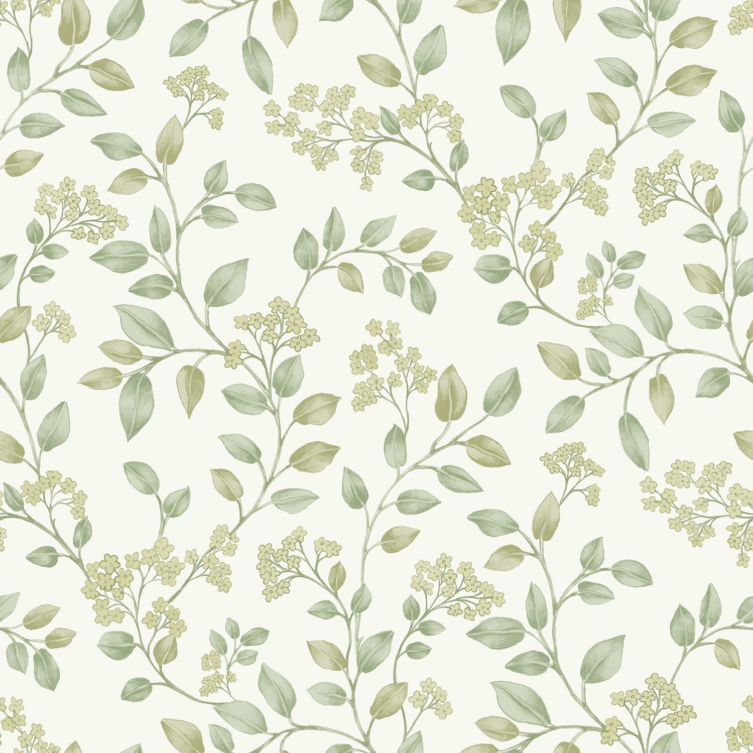 ** SAMPLE Grandeco Blossom Trail White Wallpaper (53x53) - Image 2