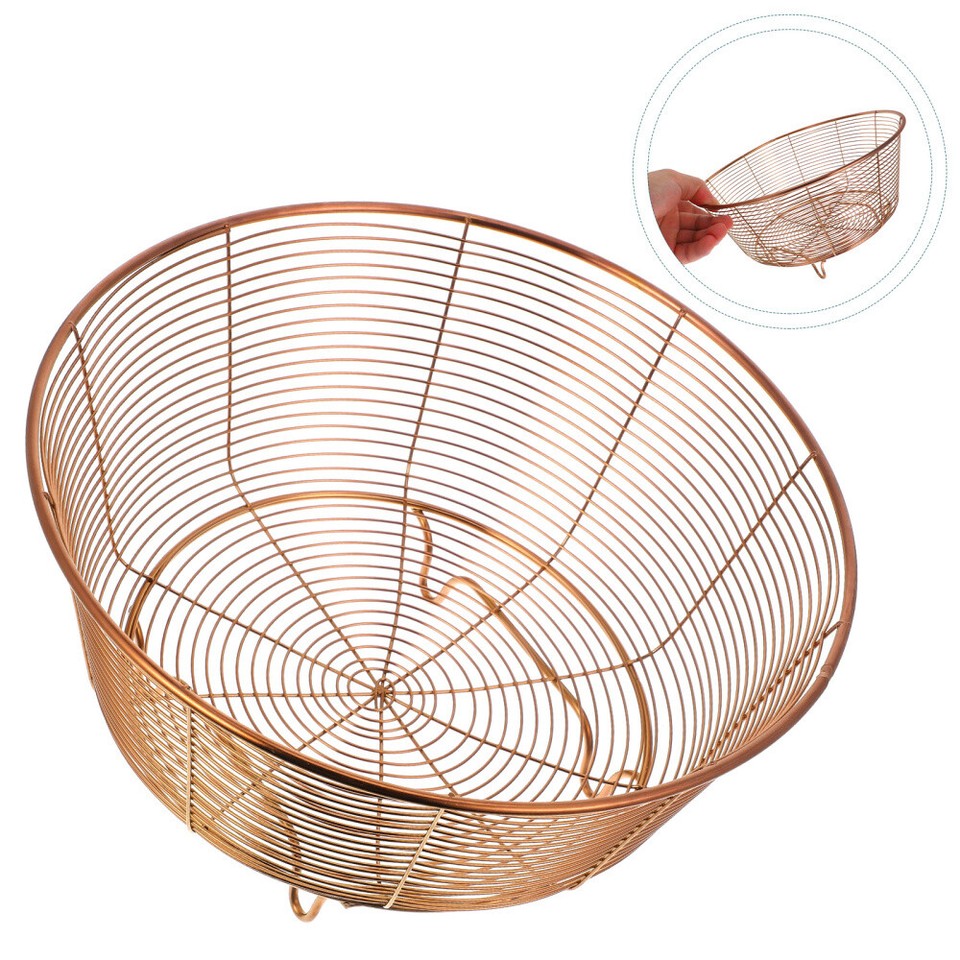 Wire Fruit Basket Stainless Steel Fruit Storage Bowl Kitchen Vegetables