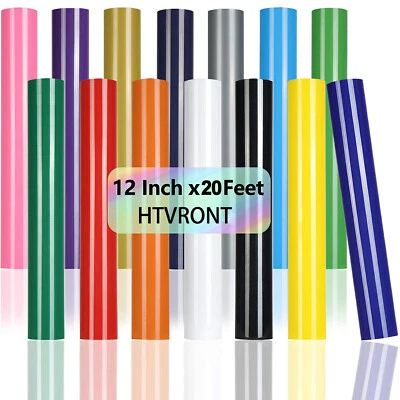 HTVRONT Heat Transfer Vinyl Roll 12''x20FT HTV Iron on Heat Press TShirt Garment