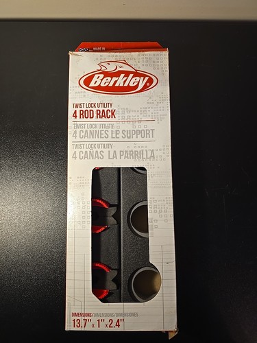 Berkley Twist Lock Fishing Rod Rack, Stores 4 Rods, Black, Soft Foam ...