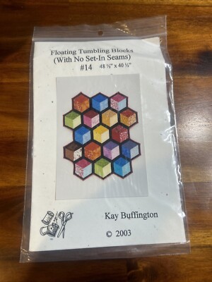 Floating Tumbling Blocks Quilt Pattern Kay Buffington New 48.5 x40.5 