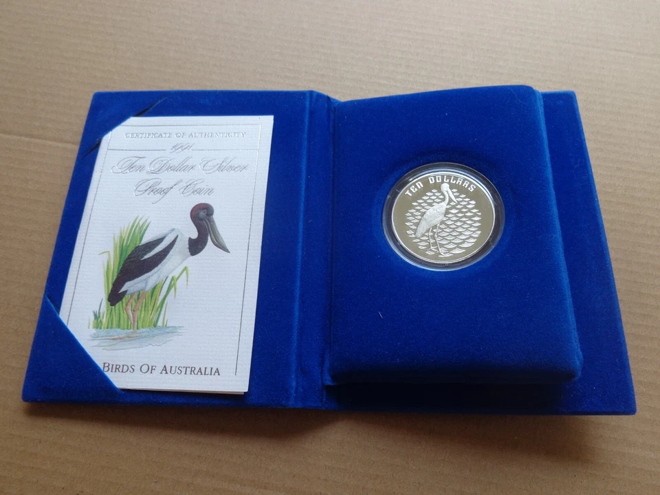 Australia proof coin 1991 - $10 Birds of Australia Jabiru .925 Silver  (cw) - Image 3 of 4