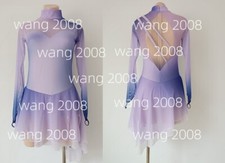 Ice Figure Skating Competition Dress Costume purple dyeing colorfast washable