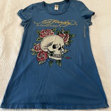 Vintage Ed Hardy By Christian audigier Women's T Shirt Top Made In USA Size L