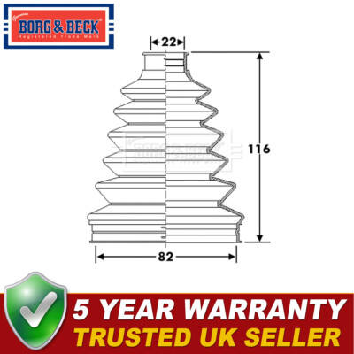 Borg & Beck Front Outer CV Joint Boot Set Fits Jazz Civic 1.2 1.3 1.4 1.6