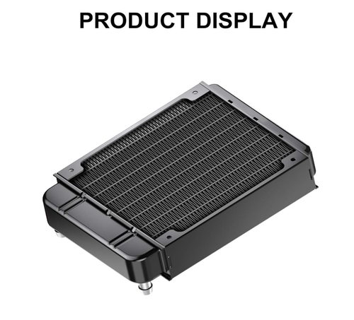 Clyxgs 8-Pipe Aluminum Water Cooling Radiator with 80mm Fan DC12V Black - Afbeelding 5 van 7