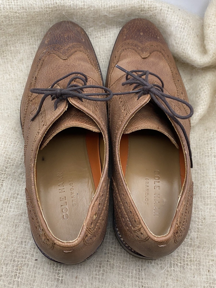 COLE HAAN WINGTIP C12362 BROWN LEATHER CASUAL OXFORD SHOES  display picture 1