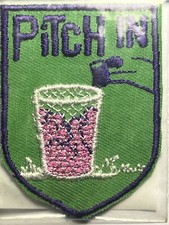 PITCH IN Patch Reminder to Not Litter and Pick Up Your Trash