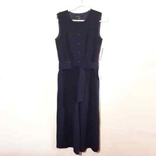 Maggy London Blue Crop Jumpsuit, size 8, NWT Orig 138 Retro Mod Career Pockets